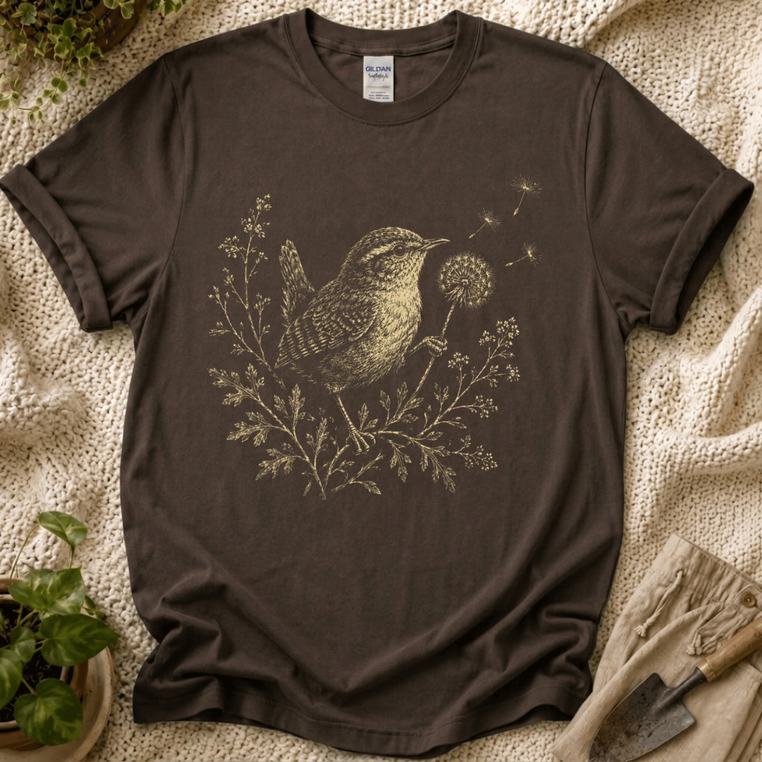 Tiny Bird Dandelion Wish T-Shirt