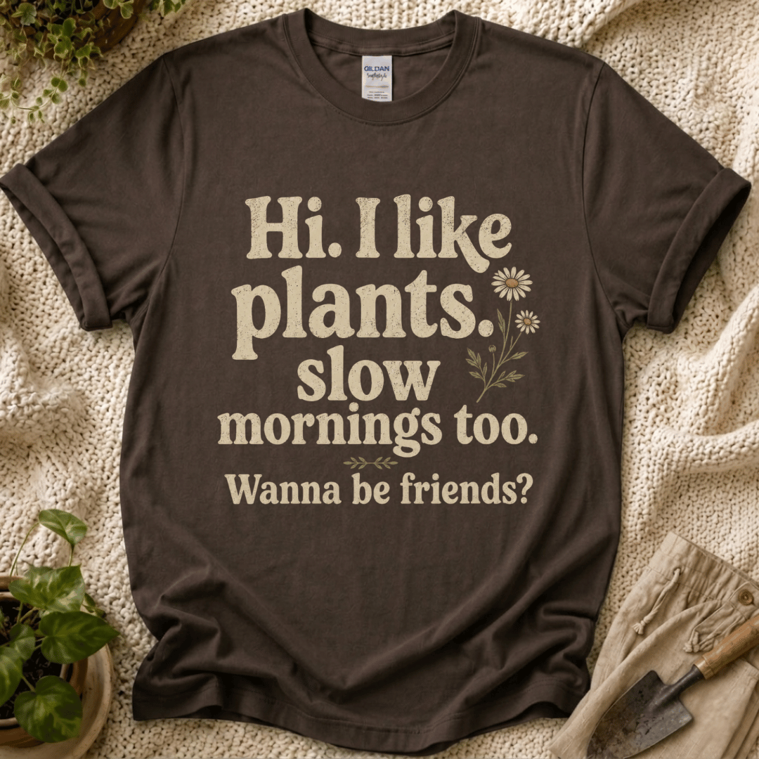 I Like Plants & Slow Mornings Friends T-Shirt