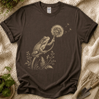 Frog with Dandelion Wish T-Shirt by Zen & Zucchinis Slow Garden Club