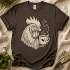 Morning Rooster Coffee Cup T-Shirt by Zen & Zucchinis Slow Garden Club