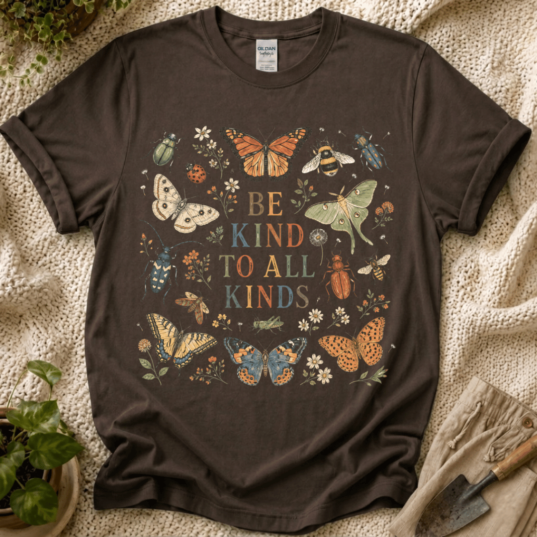 Be Kind to All Kinds Garden Friends T-Shirt by Zen & Zucchinis Slow Garden Club