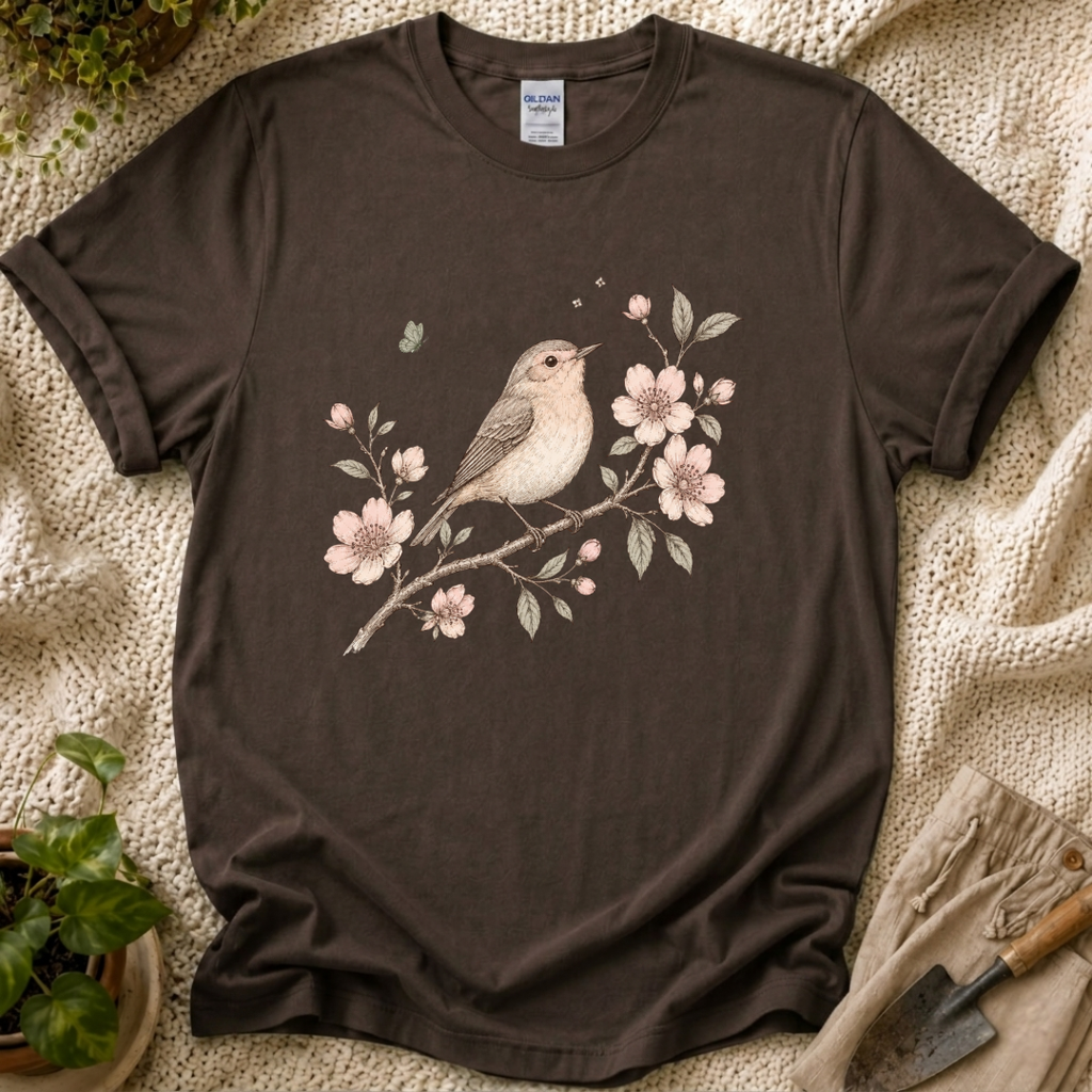 Blossom Bird Botanical T-Shirt by Zen & Zucchinis Slow Garden Club