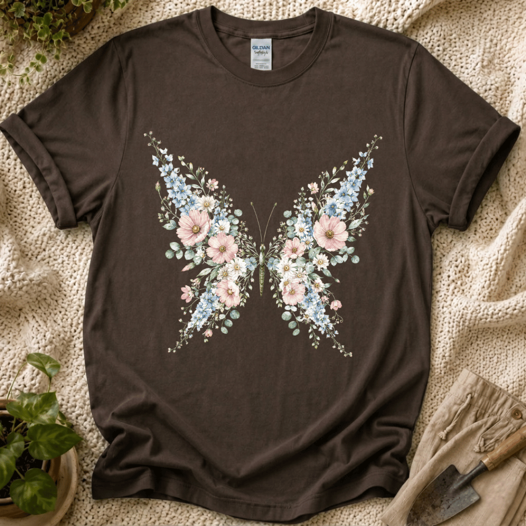 Flower Butterfly Beauty Garden T-Shirt