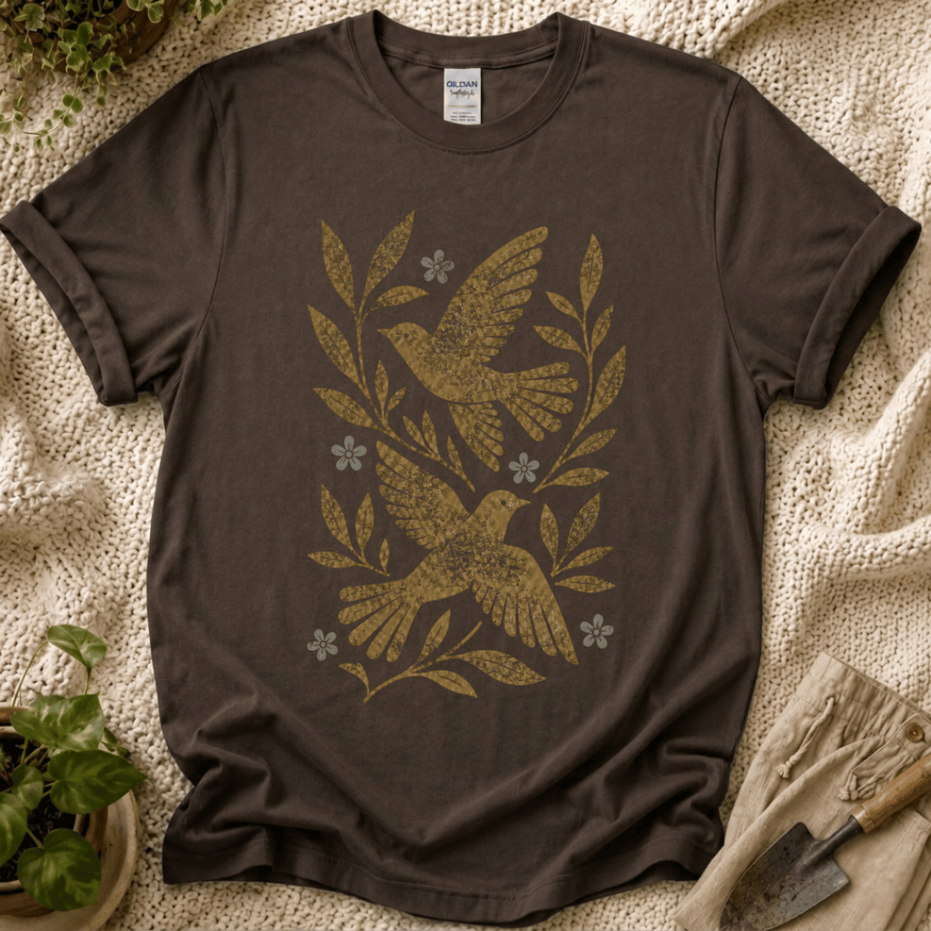 Botanical Birds T-Shirt by Zen & Zucchinis Slow Garden Club