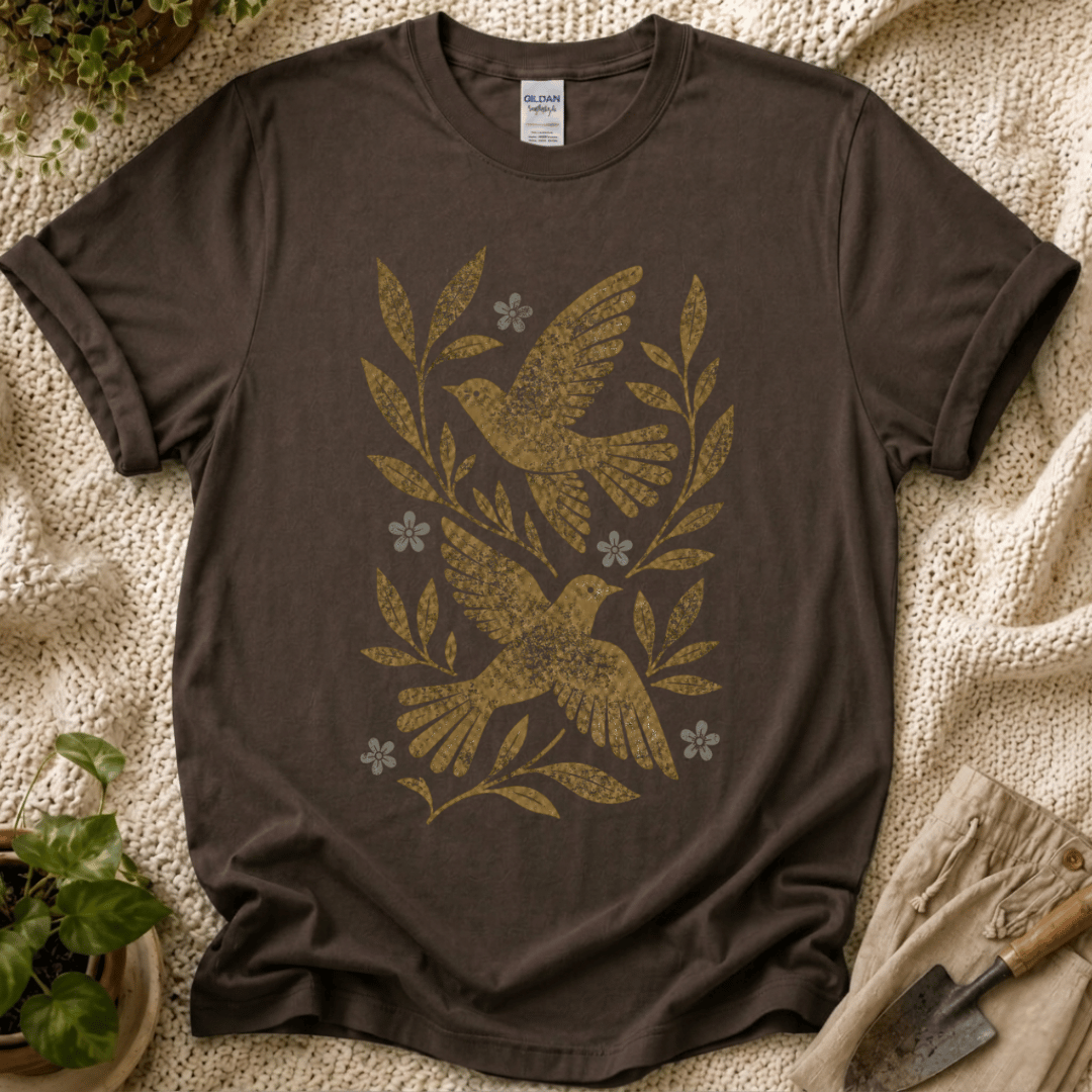 Botanical Birds T-Shirt by Zen & Zucchinis Slow Garden Club