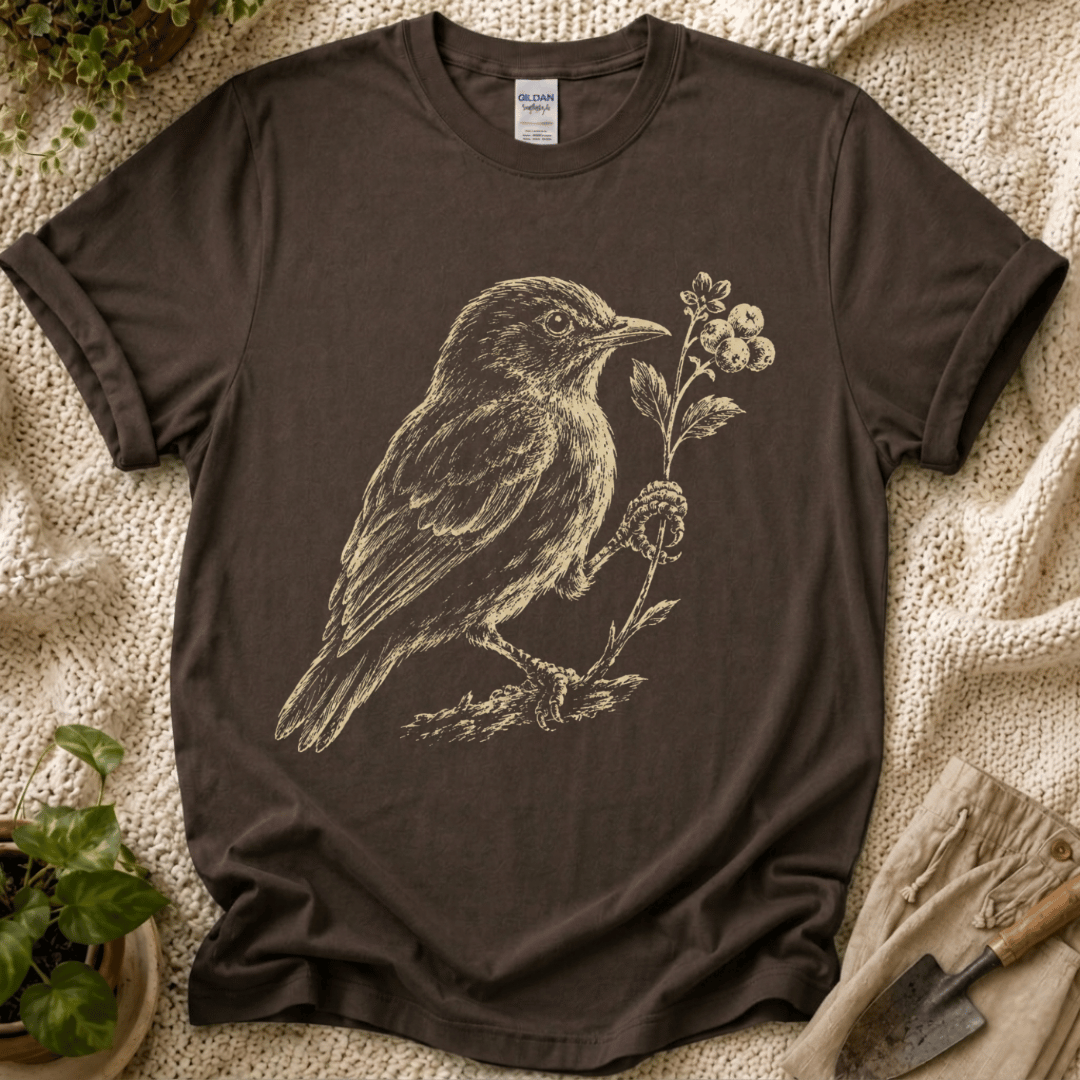 Quiet Garden Bird T-Shirt by Zen & Zucchinis Slow Garden Club