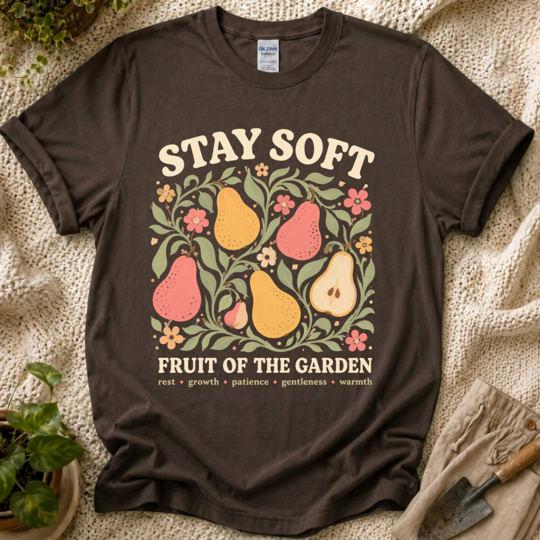 Stay Soft Fruit of the Garden Cottage T-Shirt by Zen & Zucchinis Slow Garden Club