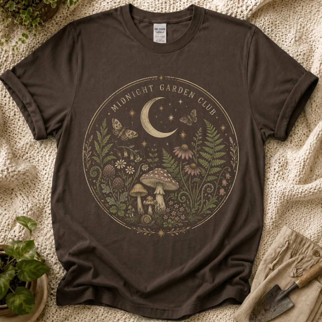 Midnight Garden Club T-Shirt - Zen & Zucchinis garden graphic tee