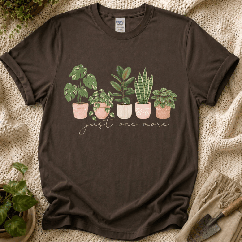 Just One More Houseplant T-Shirt by Zen & Zucchinis Slow Garden Club