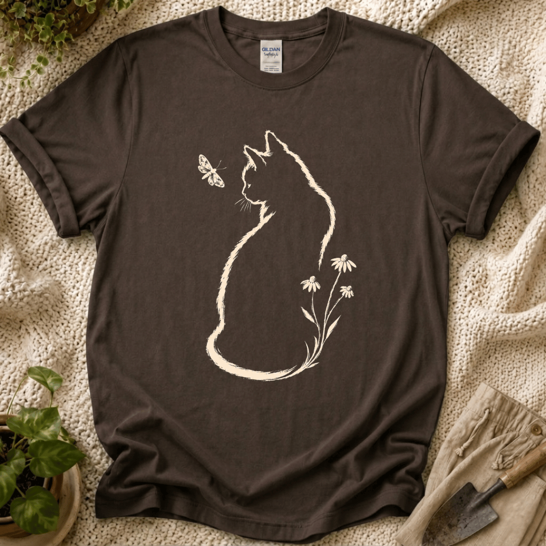 Cat Butterfly Silhouette T-Shirt