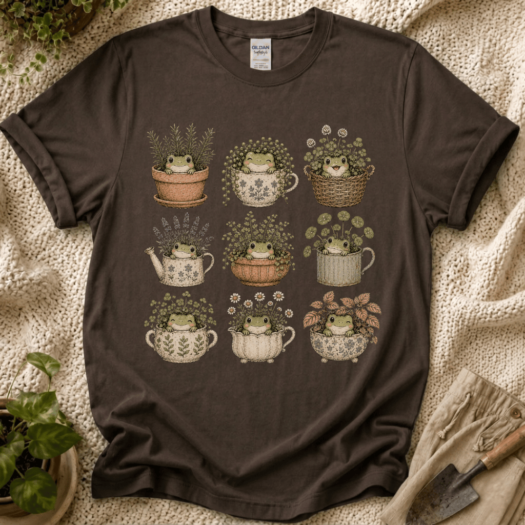 Froggy in a Pot T-Shirt by Zen & Zucchinis Slow Garden Club