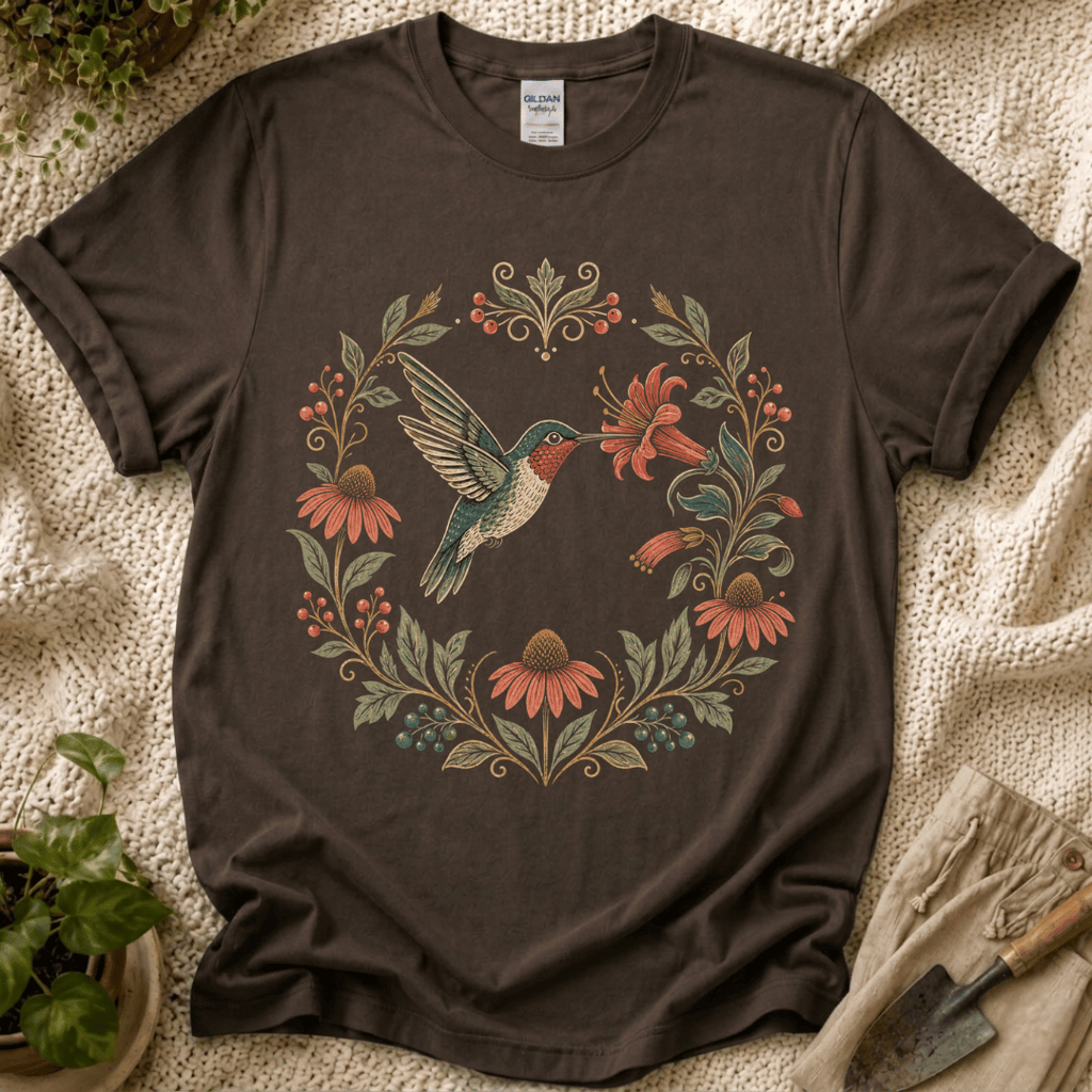 Hummingbird Flower Cirle T-Shirt