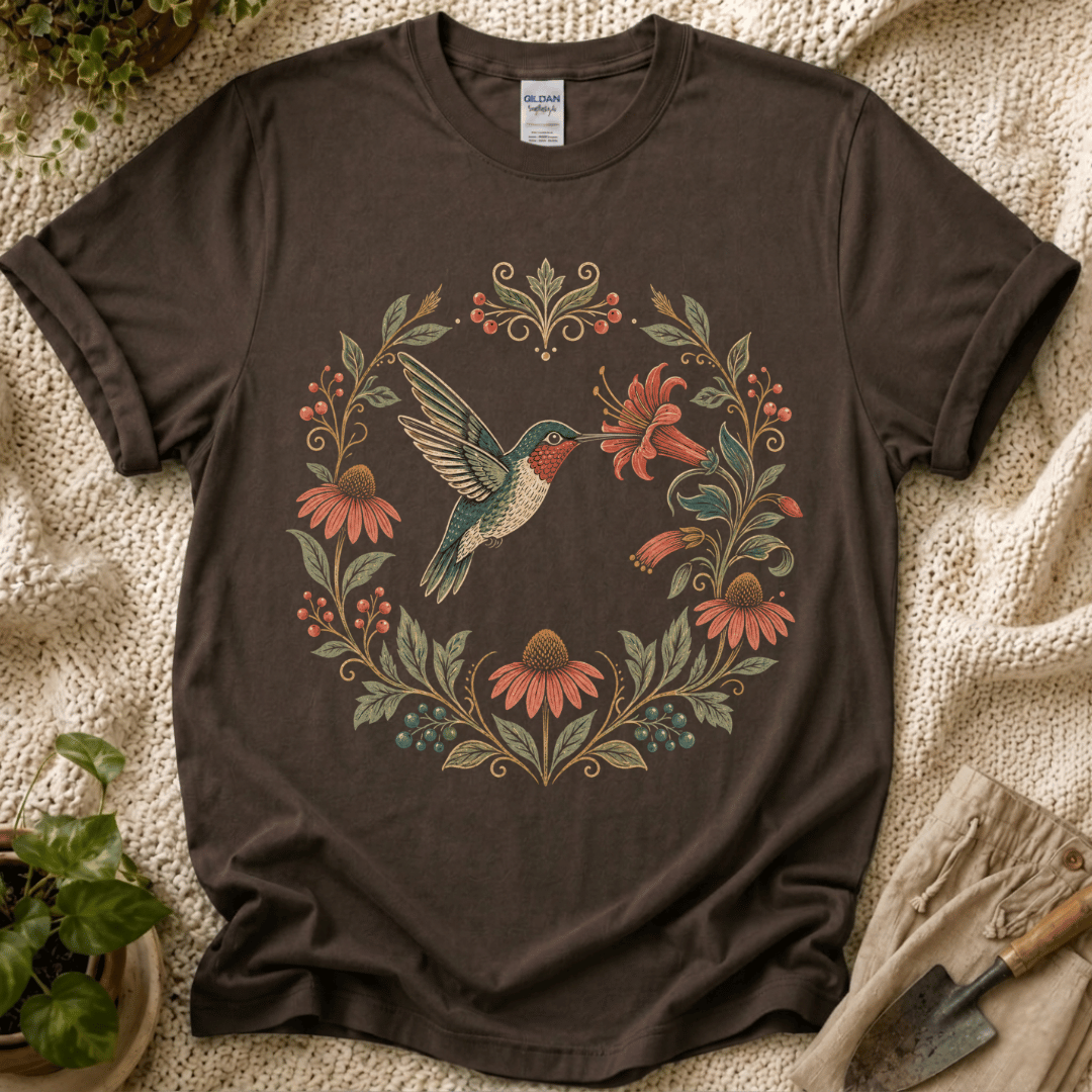 Hummingbird Flower Cirle T-Shirt