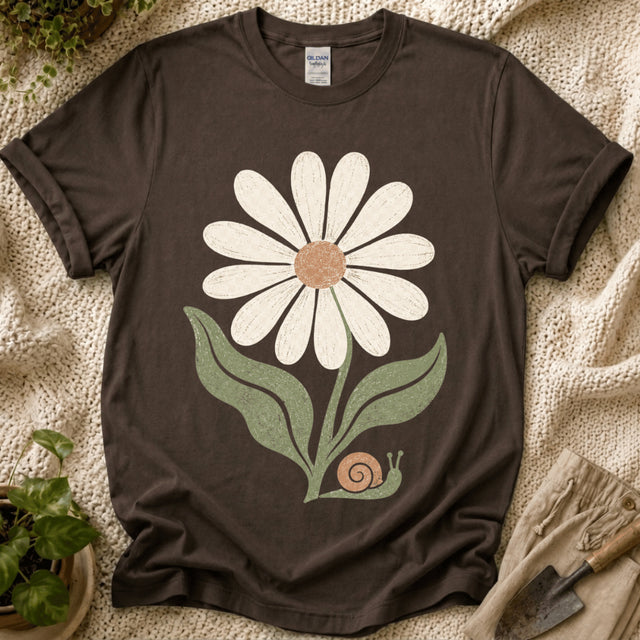 Flower & Snail Garden T-Shirt - Zen & Zucchinis garden graphic tee