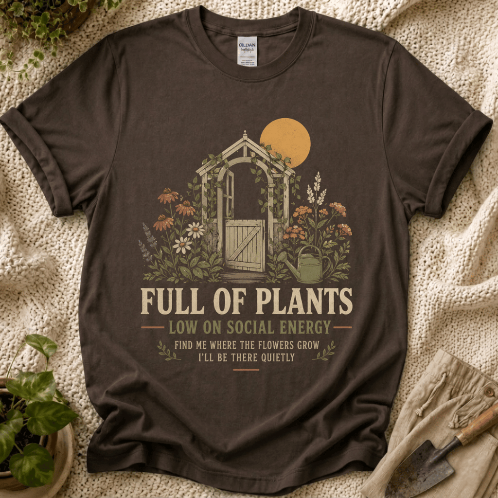 Full of Plants Garden Sunset T-Shirt by Zen & Zucchinis Slow Garden Club