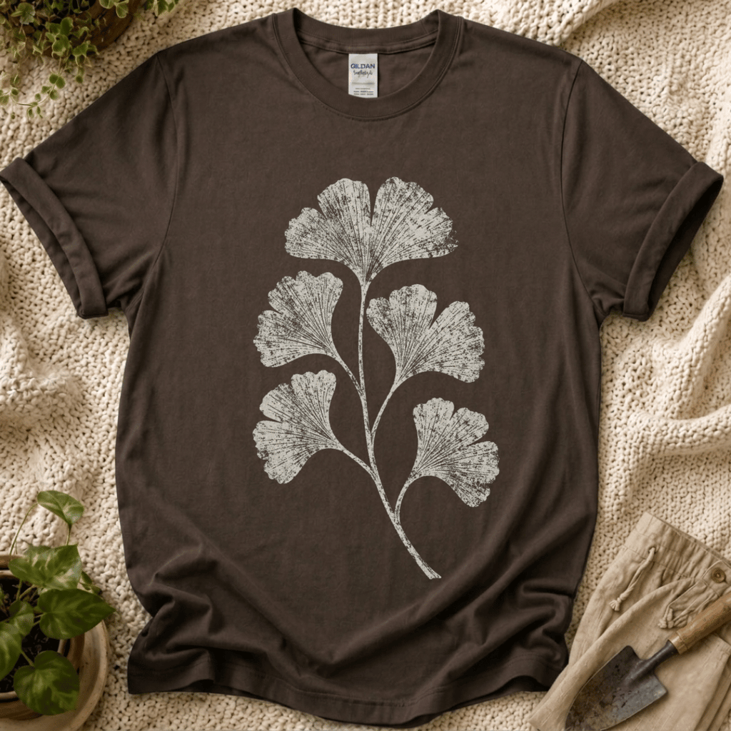 Ginkgo Leaf Botanical T-Shirt - Zen & Zucchinis garden graphic tee