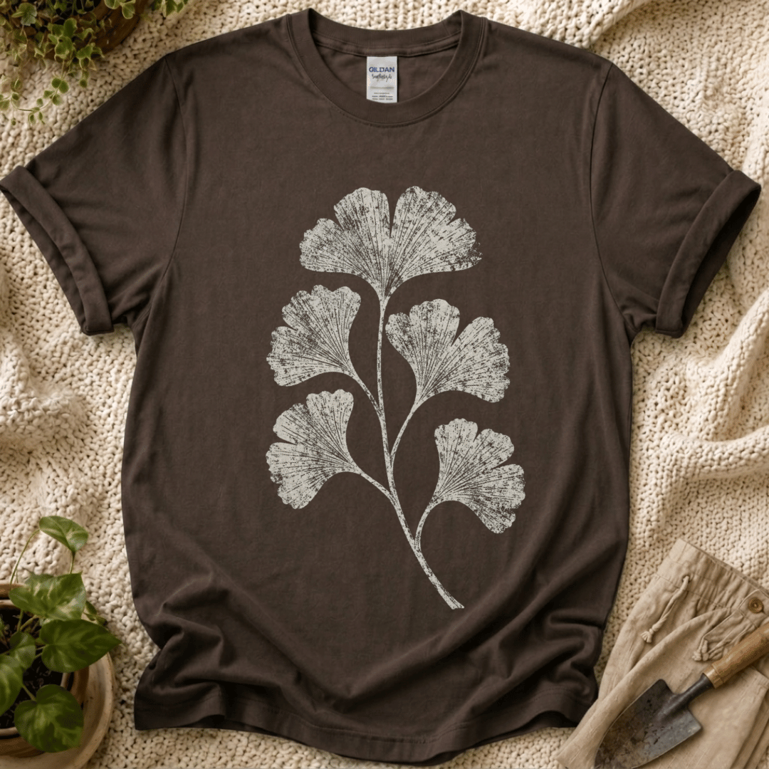 Ginkgo Leaf Botanical T-Shirt - Zen & Zucchinis garden graphic tee