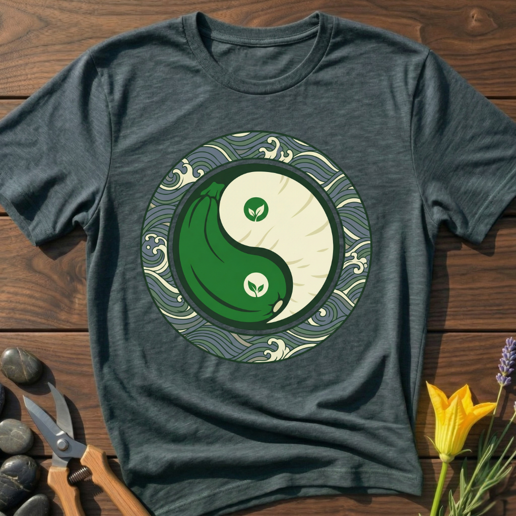 Zucchini Radish Zen T-Shirt - botanical nature graphic t-shirt, minimalist design, unisex tee for Nature Lovers, Garnder, Farmer, Plant Lovers