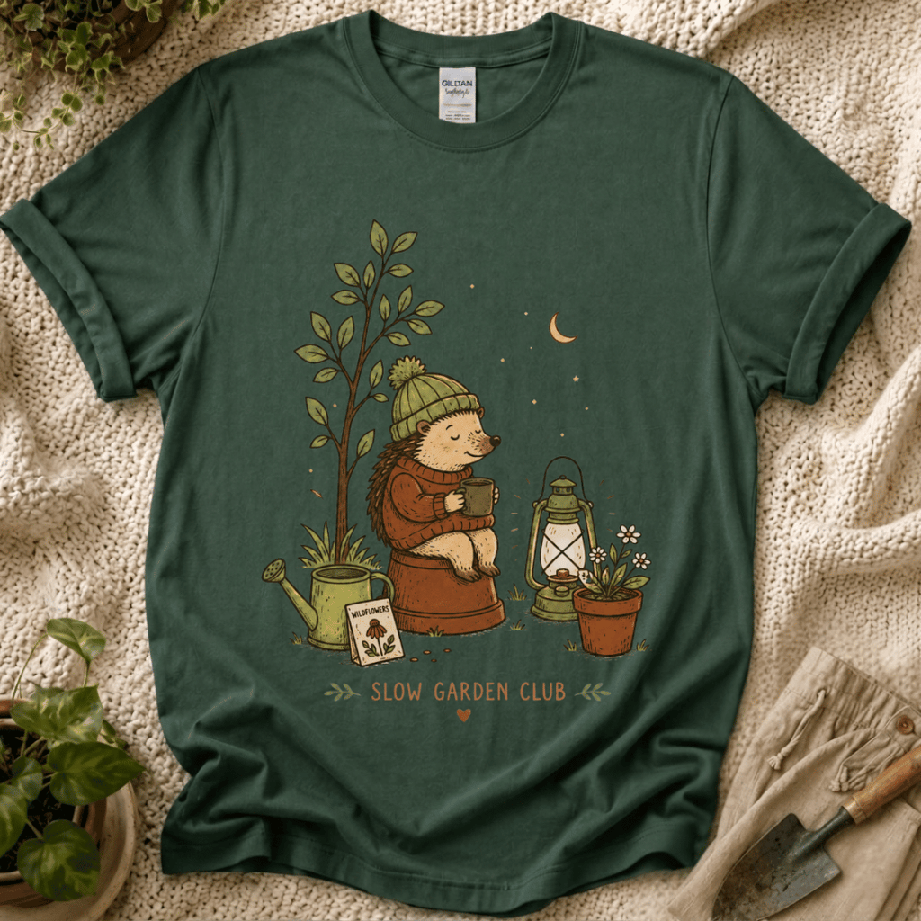 Cozy Hedgehog Garden Club T-Shirt