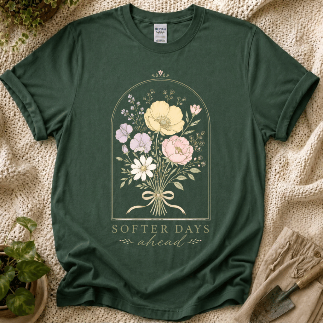 Softer Days Ahead Flower T-Shirt - Zen & Zucchinis garden graphic tee