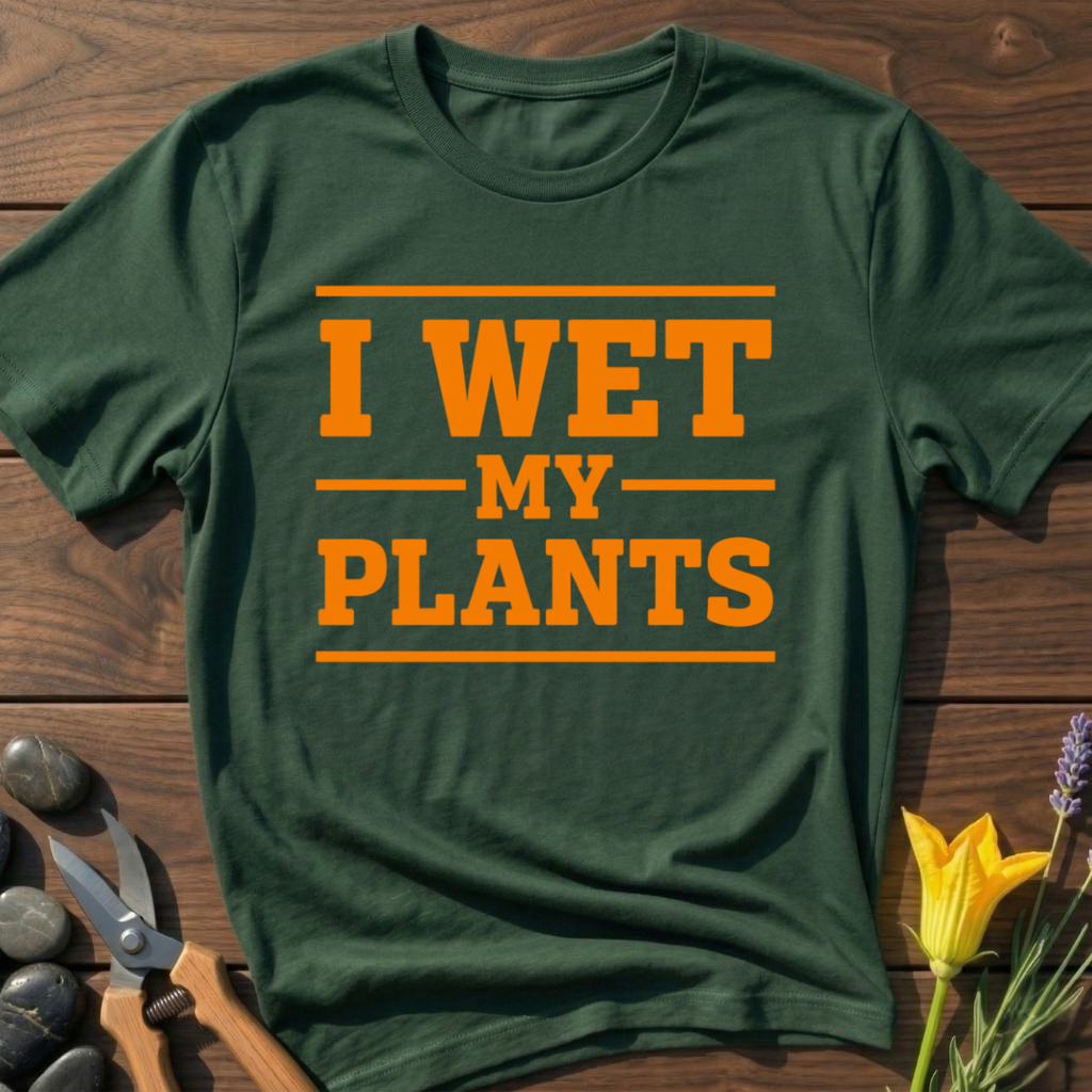 I Wet My Plants T-Shirt - botanical nature graphic t-shirt, minimalist design, unisex tee for Nature Lovers, Garnder, Farmer, Plant Lovers