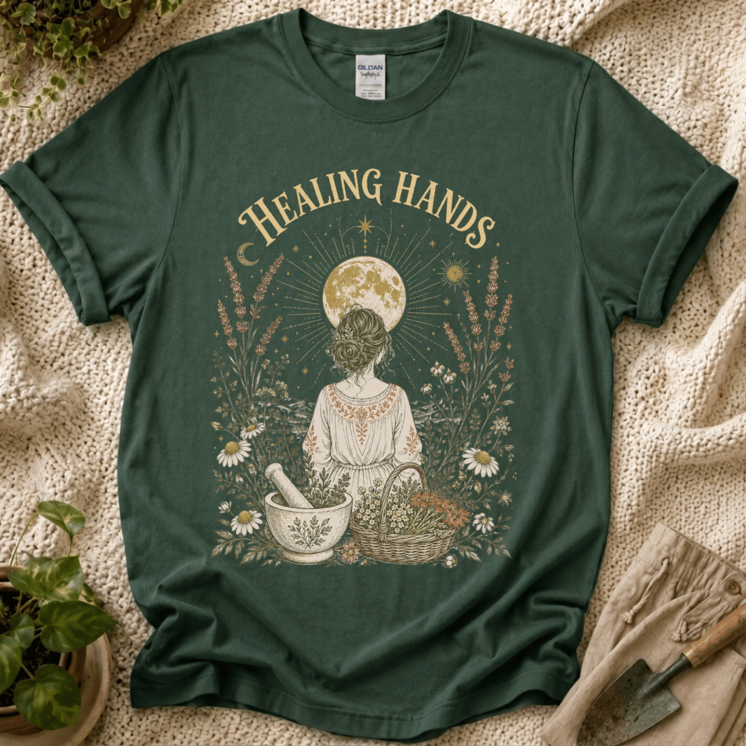 Healing Hands Garden Mother T-Shirt by Zen & Zucchinis Slow Garden Club