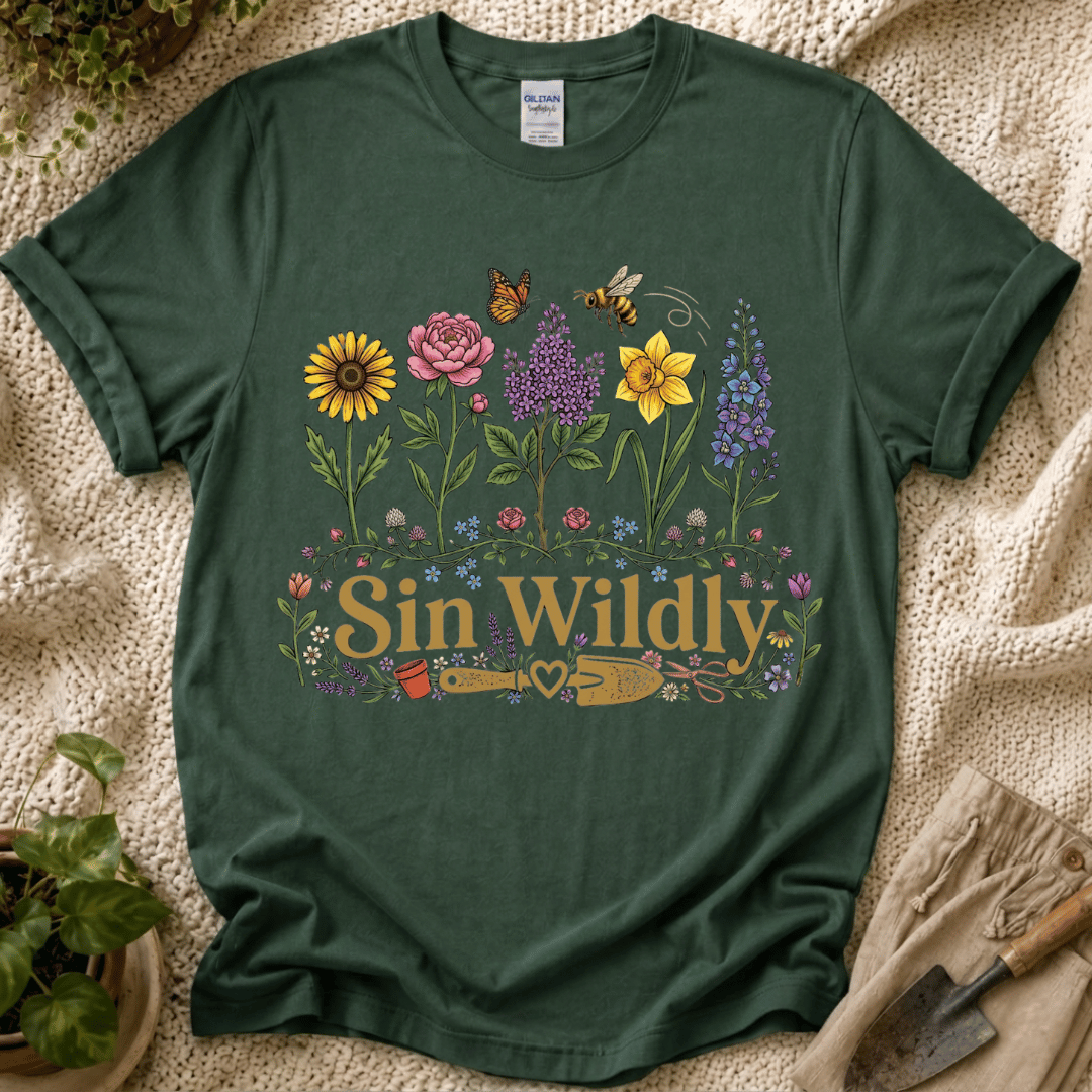 Shine Wildly Summer Flower T-Shirt by Zen & Zucchinis Slow Garden Club