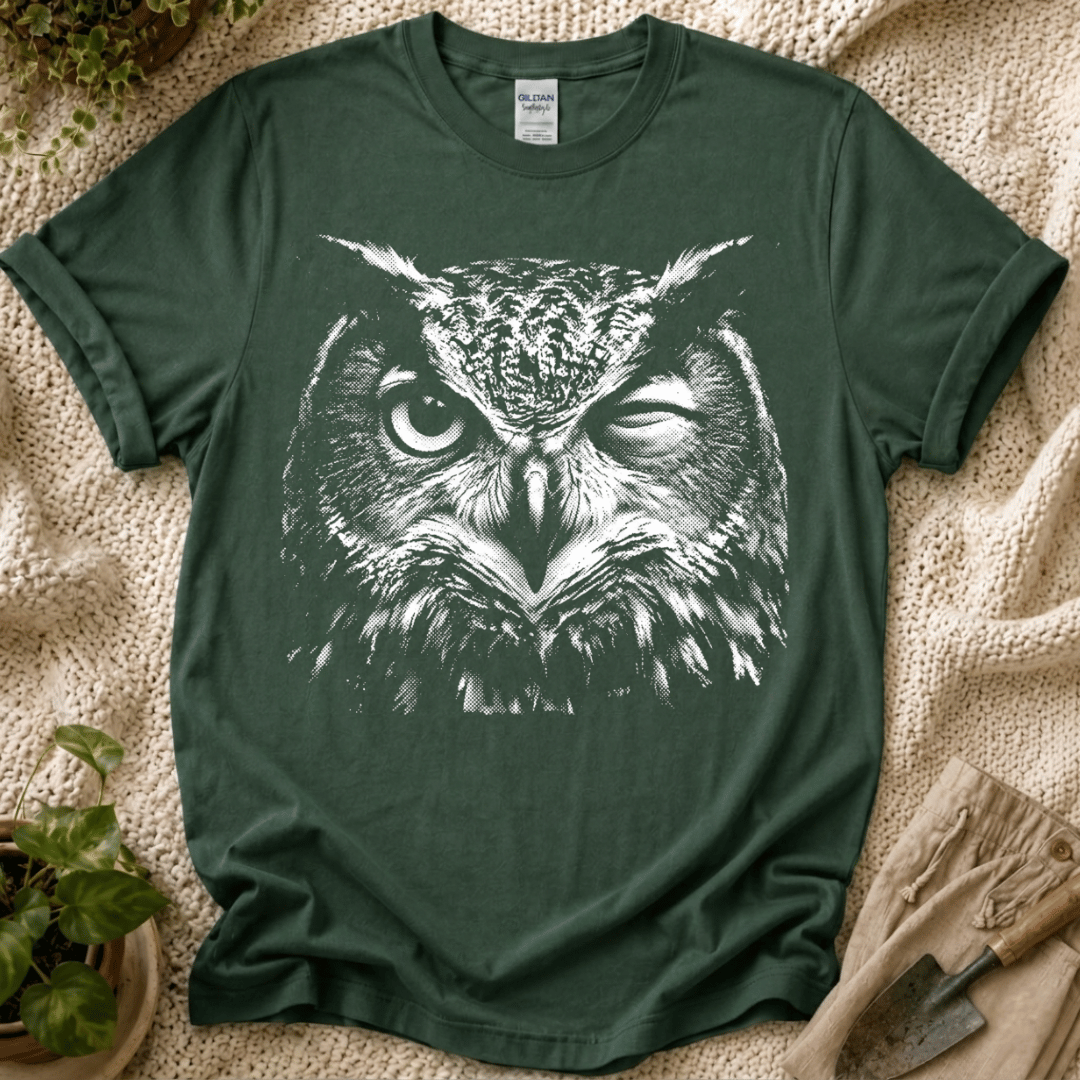 Winking Owl Nature T-Shirt by Zen & Zucchinis Slow Garden Club