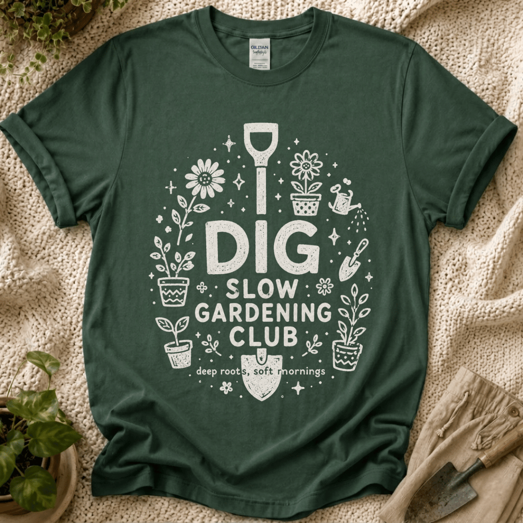 Dig In The Slow Garden Club T-Shirt by Zen & Zucchinis Slow Garden Club