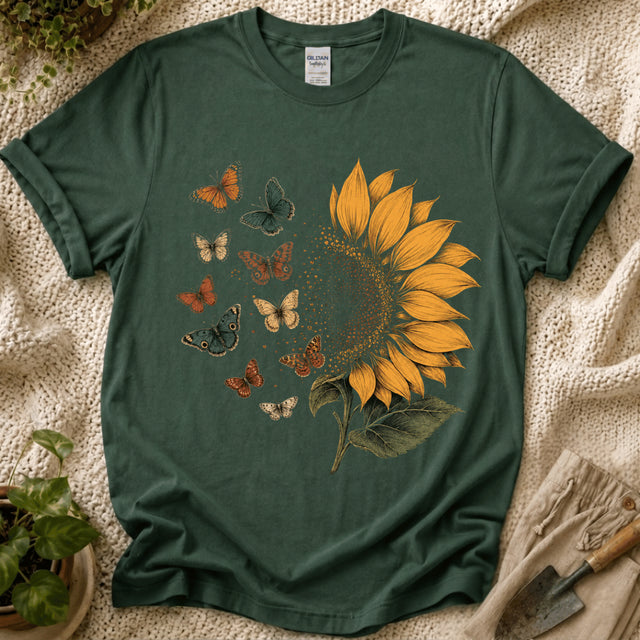 Sunflower Butterflies T-Shirt - Zen & Zucchinis garden graphic tee