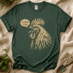 Coffee Time Cottage Garden Rooster T-Shirt by Zen & Zucchinis Slow Garden Club
