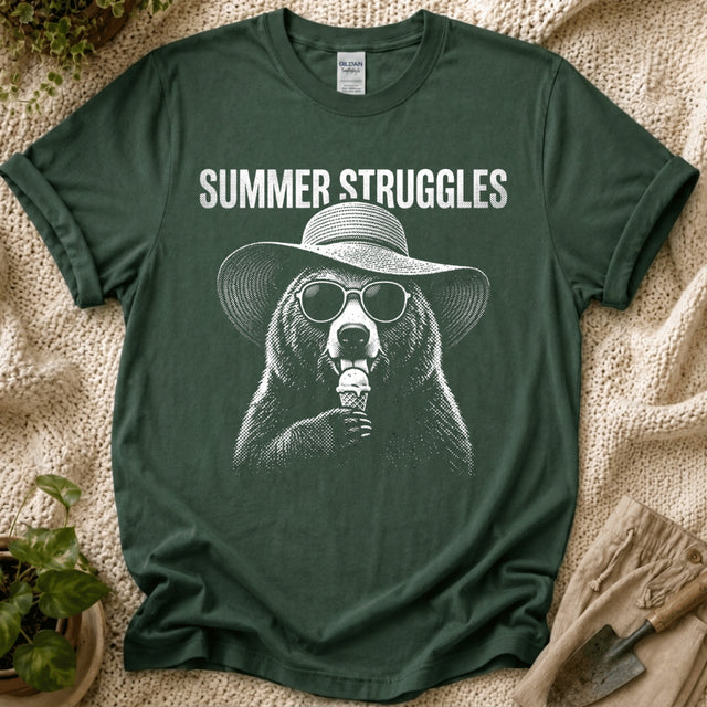 Summer Bear Garden Struggles T-Shirt by Zen & Zucchinis Slow Garden Club