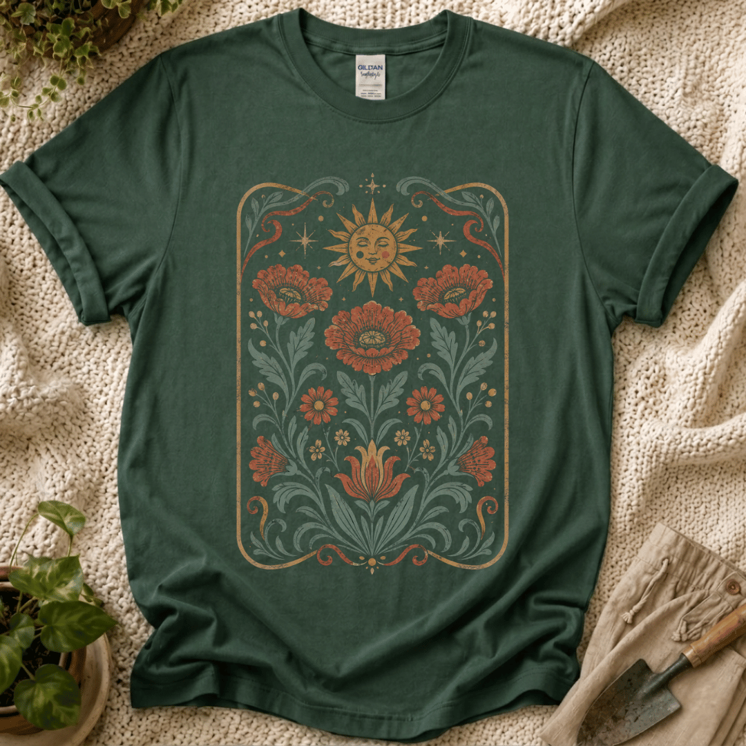 Celestial Folk Garden Sun Floral T-Shirt