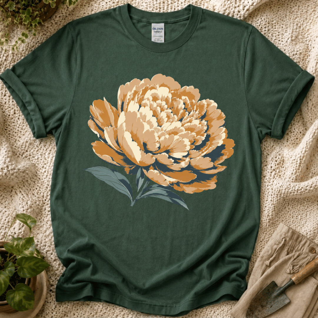Blush Peony Flower Bloom T-Shirt by Zen & Zucchinis Slow Garden Club