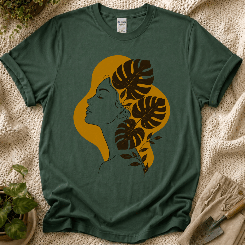 Floral Female Silhouette T-Shirt by Zen & Zucchinis Slow Garden Club