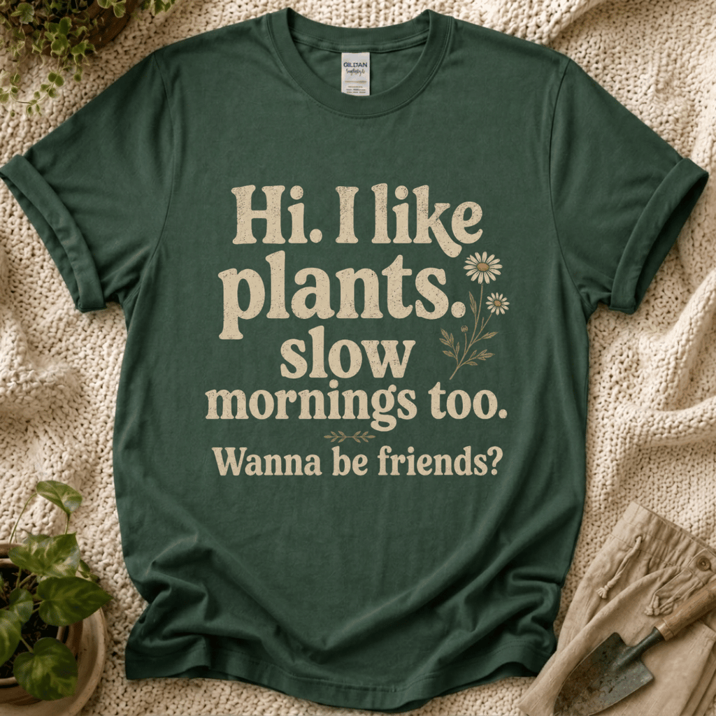 I Like Plants & Slow Mornings Friends T-Shirt