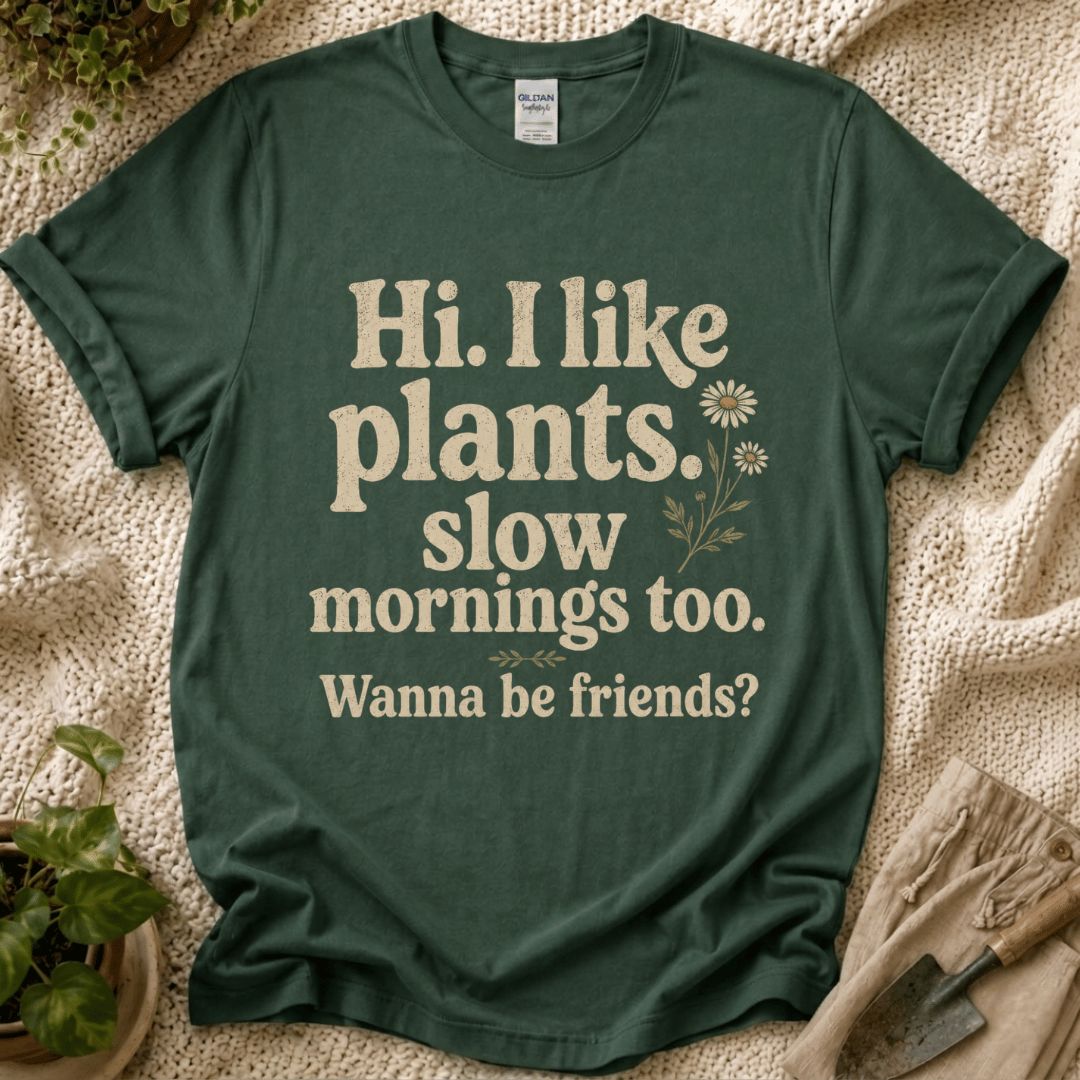 I Like Plants & Slow Mornings Friends T-Shirt