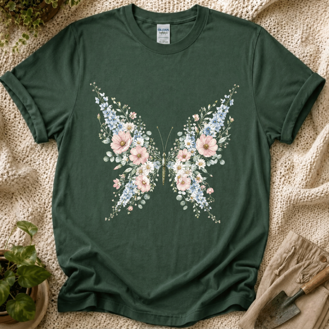Flower Butterfly Beauty Garden T-Shirt