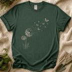 Dandelion Butterfly in the Wind T-Shirt by Zen & Zucchinis Slow Garden Club