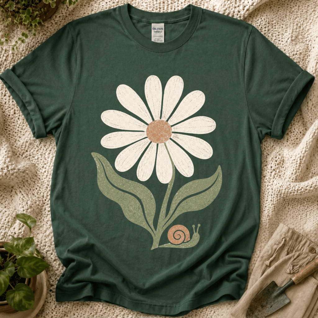 Flower & Snail Garden T-Shirt