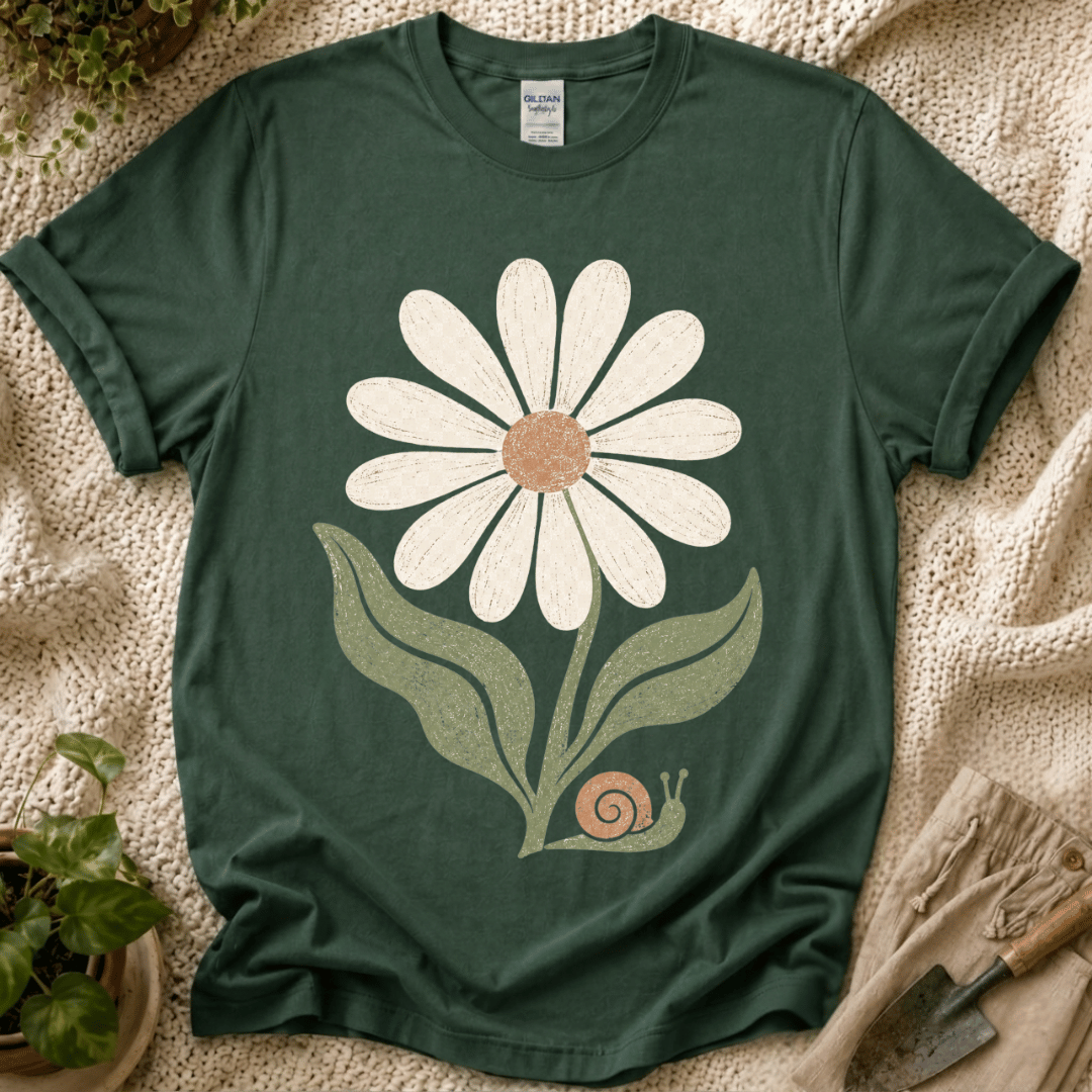 Flower & Snail Garden T-Shirt