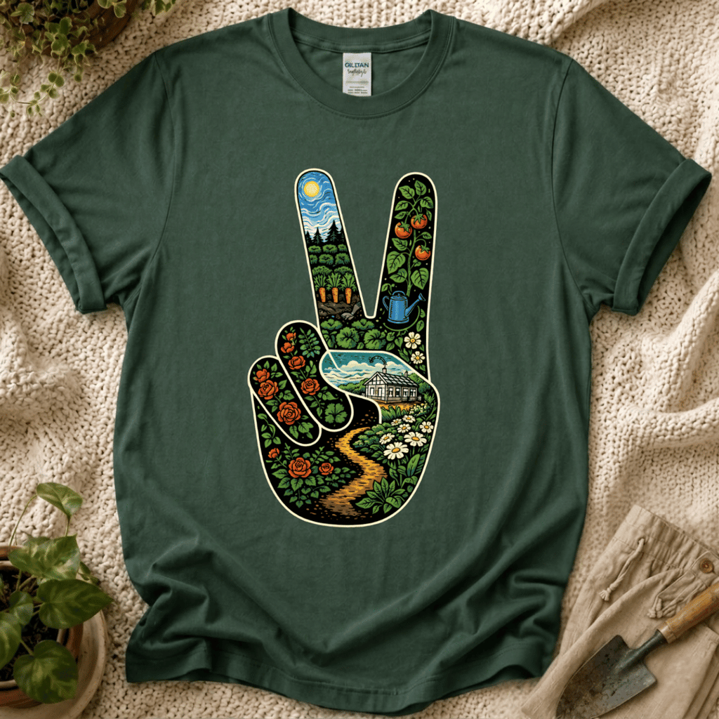 Garden Peace T-Shirt - Zen & Zucchinis garden graphic tee