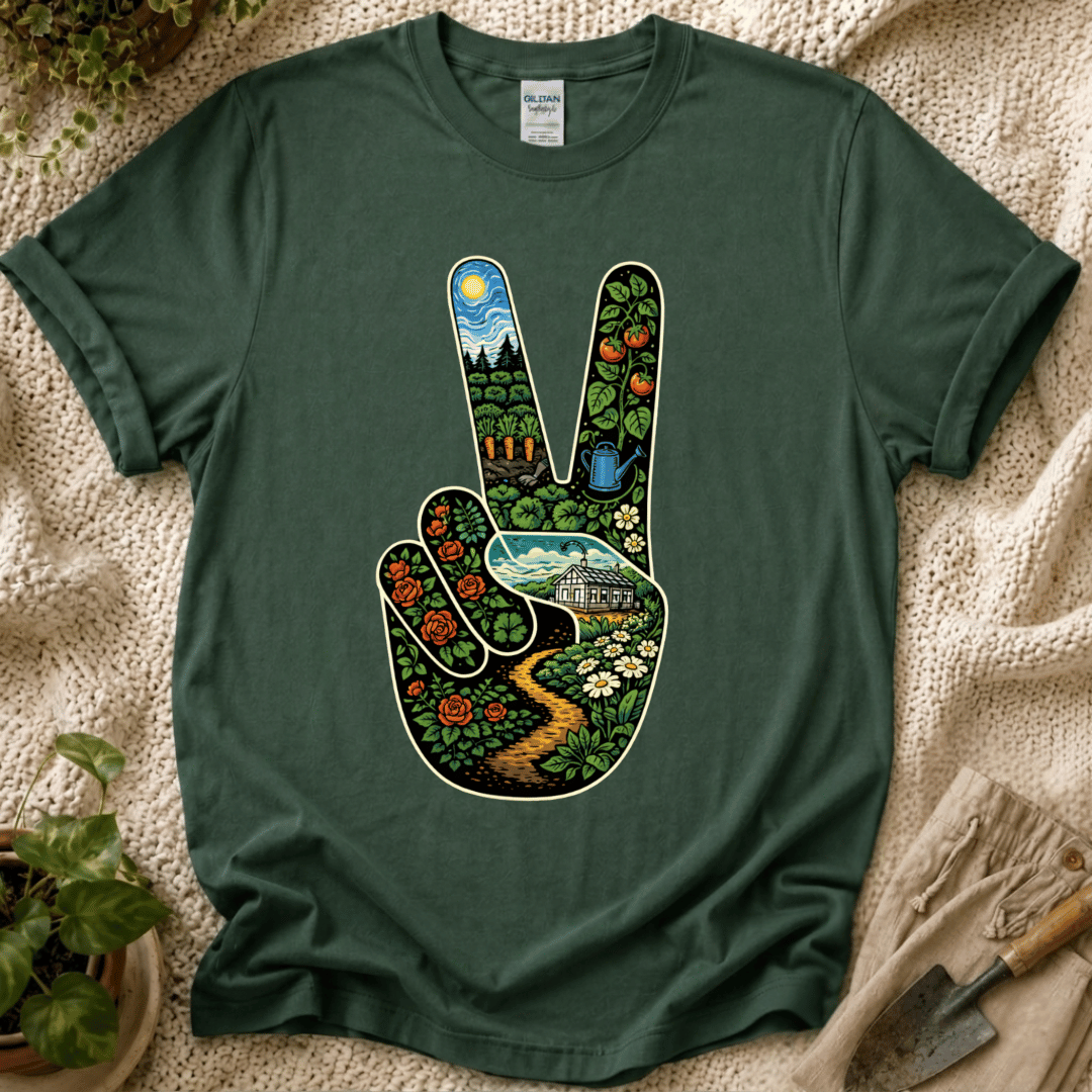 Garden Peace T-Shirt - Zen & Zucchinis garden graphic tee
