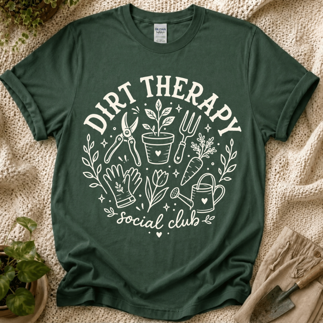 Dirt Therapy Garden T-Shirt by Zen & Zucchinis Slow Garden Club