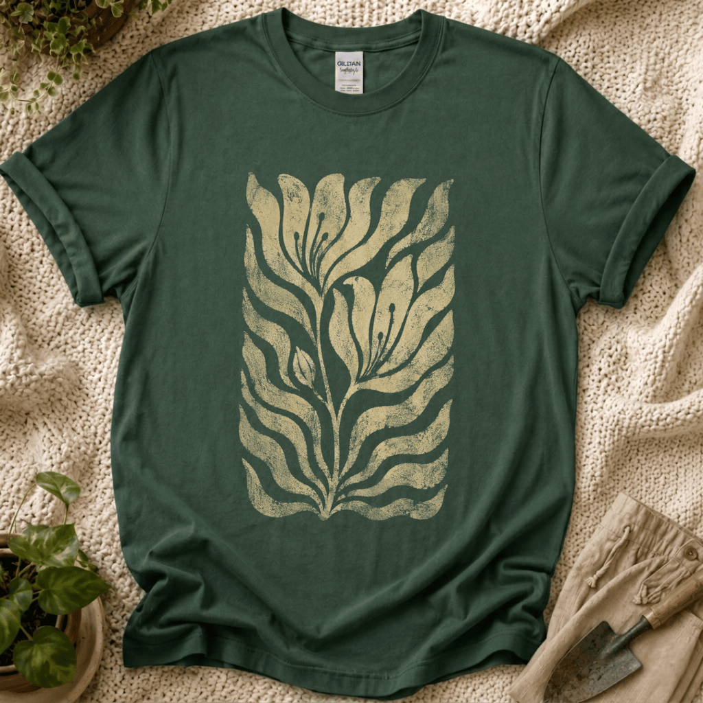 Vintage Botanical Fern Garden T-Shirt by Zen & Zucchinis Slow Garden Club