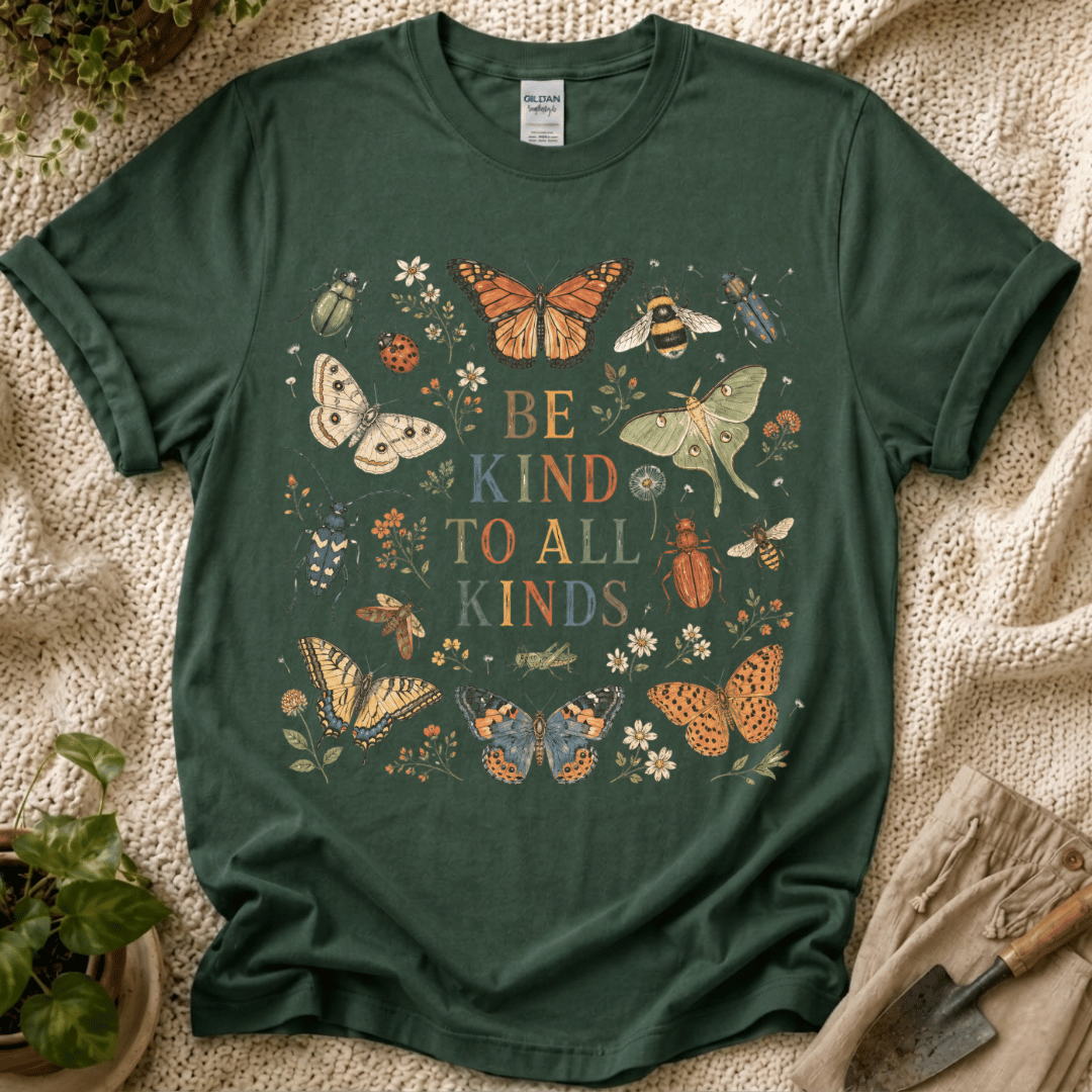 Be Kind to All Kinds Garden Friends T-Shirt by Zen & Zucchinis Slow Garden Club