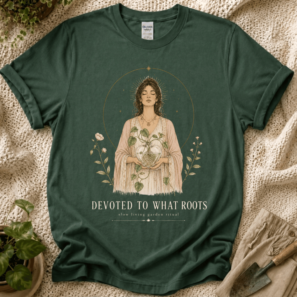 Devoted to Deep Roots Garden T-Shirt by Zen & Zucchinis Slow Garden Club
