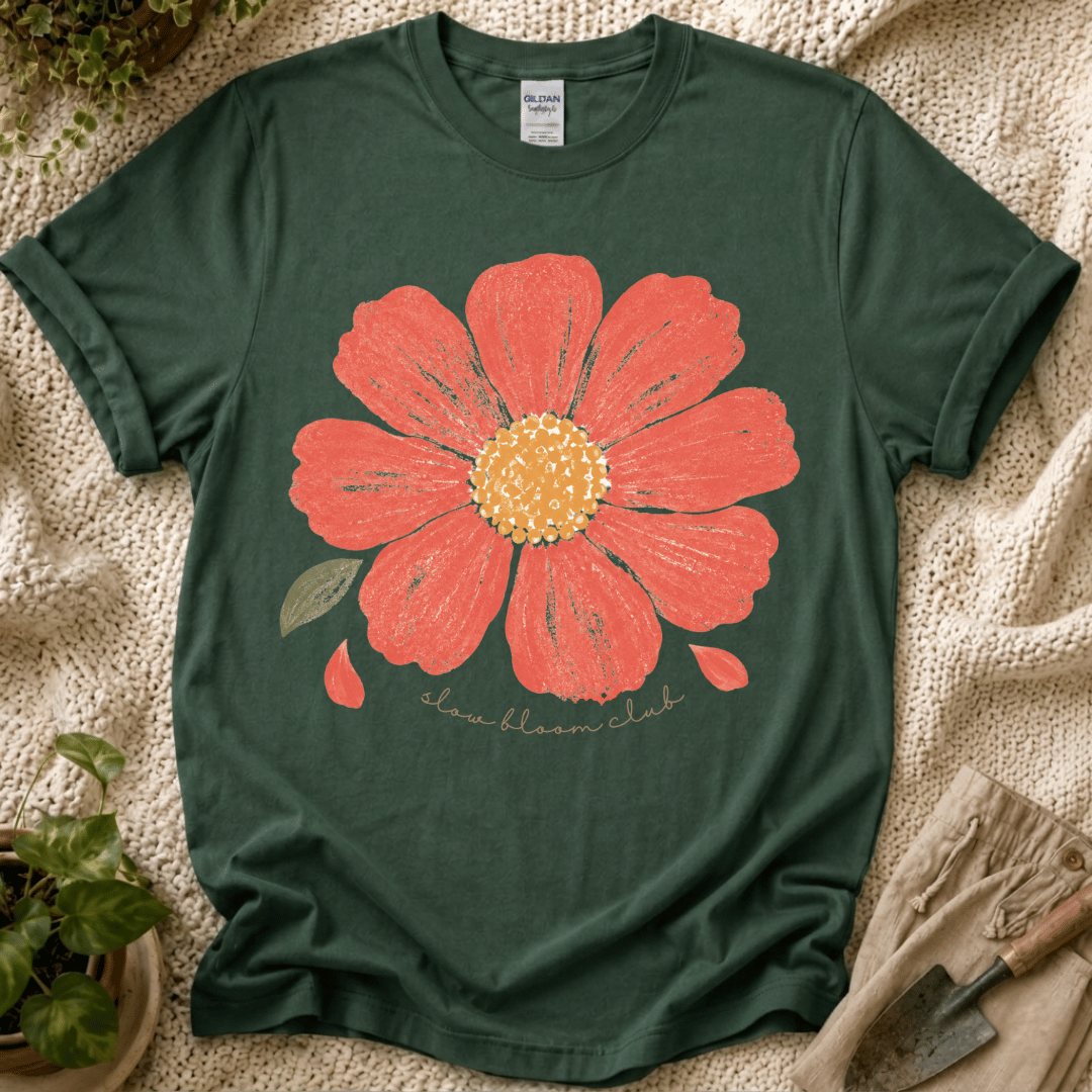 Slow Bloom Club Garden Flower T-Shirt by Zen & Zucchinis Slow Garden Club