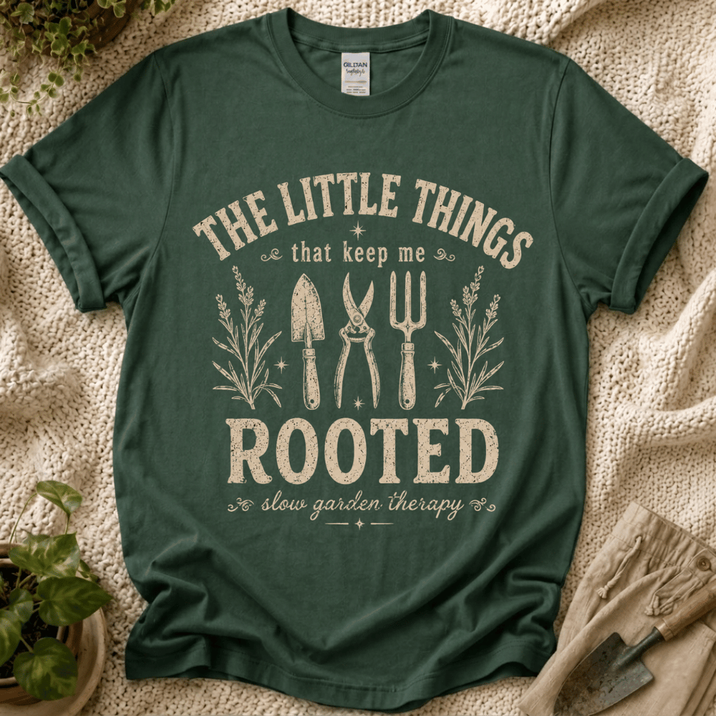 Little Things That Keep My Rooted T-Shirt by Zen & Zucchinis Slow Garden Club