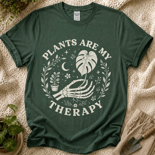 Plants Are My Therapy Botanical T-Shirt by Zen & Zucchinis Slow Garden Club